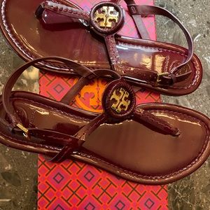 Tory Burch Dillan Patent Leather Flat Sandal